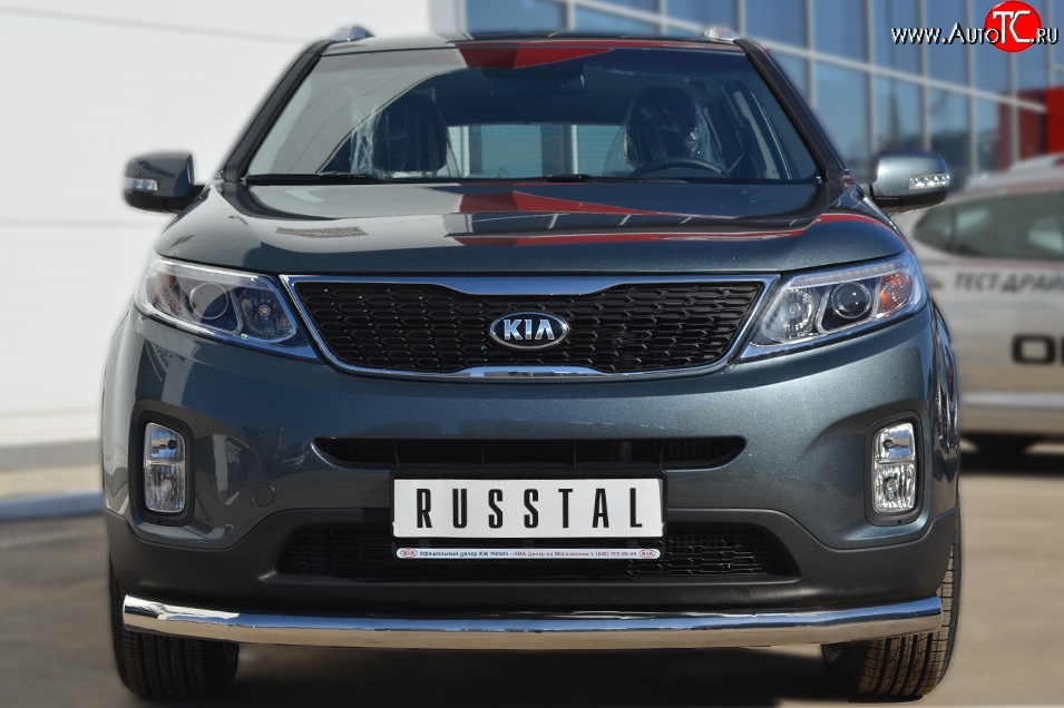 15 999 р. Одинарная защита переднего бампера диаметром 76 мм SLITKOFF  KIA Sorento  XM (2012-2015) рестайлинг  с доставкой в г. Кемерово