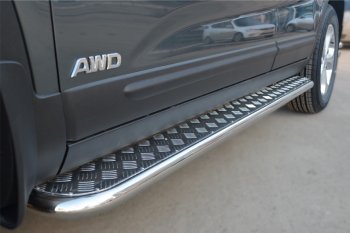22 999 р. Широкая защита порогов с трубой диаметром 42 мм SLITKOFF v2  KIA Sorento  XM (2012-2015) рестайлинг  с доставкой в г. Кемерово. Увеличить фотографию 2