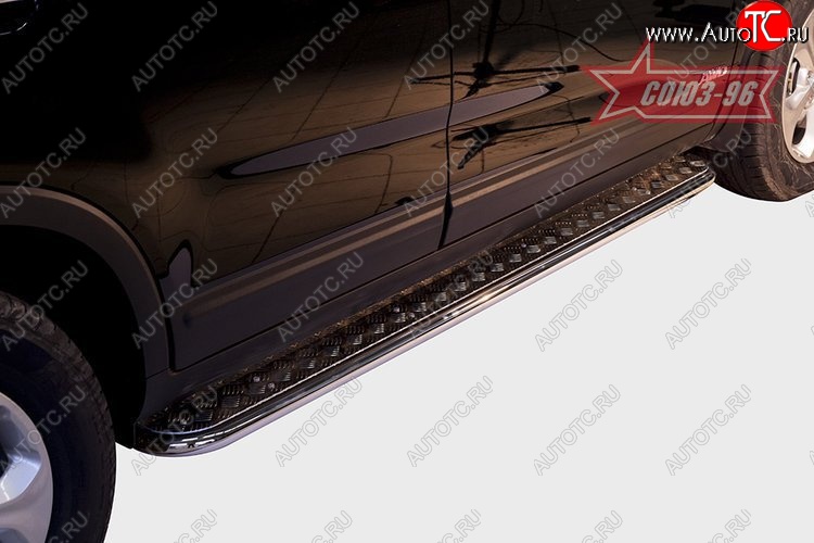 15 389 р. Защита порогов с листом Souz-96 (d42). KIA Sorento XM рестайлинг (2012-2015)  с доставкой в г. Кемерово
