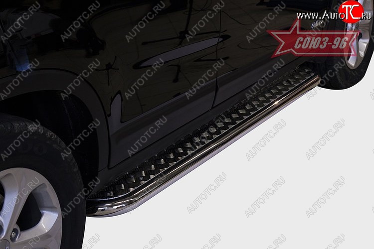 15 839 р. Защита порогов с листом Souz-96 (d60). KIA Sorento XM рестайлинг (2012-2015)  с доставкой в г. Кемерово