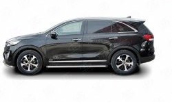 70 999 р. Защита порогов из круглой трубы диаметром 63 мм Russtal KIA Sorento UM/Prime дорестайлинг (2014-2018) (Защита порогов с со скосами на торцах (вариант 1))  с доставкой в г. Кемерово. Увеличить фотографию 2