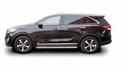 77 999 р. Широкая защита порогов Russtal KIA Sorento UM/Prime дорестайлинг (2014-2018) (Защита порогов с со скосами на торцах (вариант 1))  с доставкой в г. Кемерово. Увеличить фотографию 2