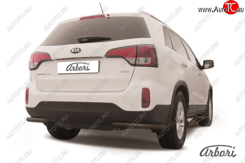 7 019 р. Защита заднего бампера Arbori (черная, 1 труба d57 mm). KIA Sorento XM рестайлинг (2012-2015)  с доставкой в г. Кемерово