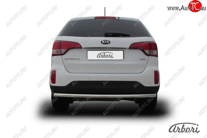 14 849 р. Защита заднего бампера Arbori (радиусная, нержавейка, 1 труба d57 mm).  KIA Sorento  XM (2012-2015) рестайлинг  с доставкой в г. Кемерово
