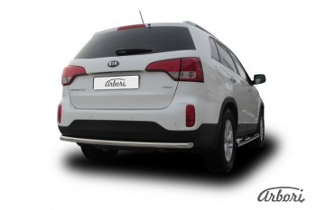14 849 р. Защита заднего бампера Arbori (радиусная, нержавейка, 1 труба d57 mm).  KIA Sorento  XM (2012-2015) рестайлинг  с доставкой в г. Кемерово. Увеличить фотографию 2