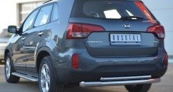 19 549 р. Защита заднего бампера (Ø76 и 42 мм, нержавейка) SLITKOFF  KIA Sorento  XM (2012-2015) рестайлинг  с доставкой в г. Кемерово. Увеличить фотографию 3
