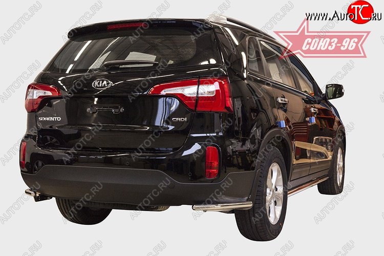9 749 р. Защита заднего бампера из боковых уголков Souz-96 (d42)  KIA Sorento  XM (2012-2015) рестайлинг  с доставкой в г. Кемерово