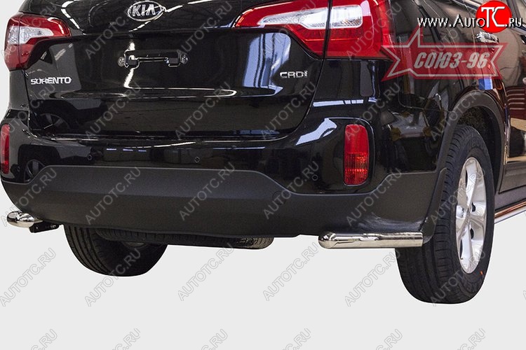 8 909 р. Защита заднего бампера из боковых уголков Souz-96 (d60) KIA Sorento XM рестайлинг (2012-2015)  с доставкой в г. Кемерово