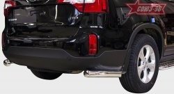 Защита заднего бампера из боковых уголков Souz-96 (d76) KIA Sorento XM рестайлинг (2012-2015)