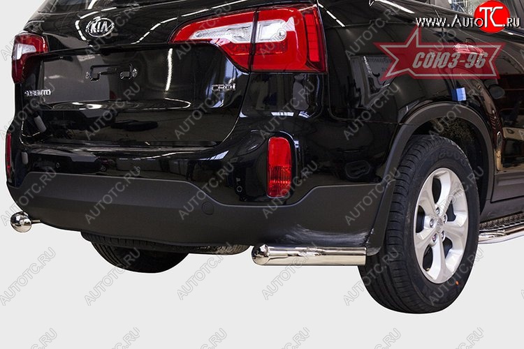 11 159 р. Защита заднего бампера из боковых уголков Souz-96 (d76) KIA Sorento XM рестайлинг (2012-2015)  с доставкой в г. Кемерово