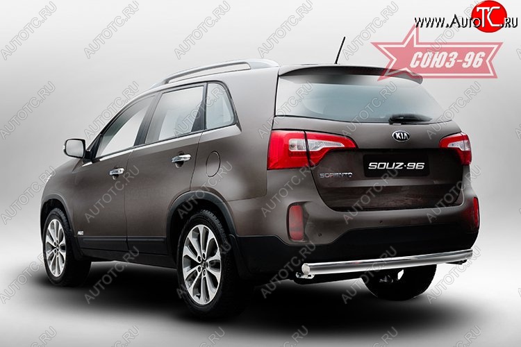 11 879 р. Защита заднего бампера из овальной трубы Souz-96 (в 75х42)  KIA Sorento  XM (2012-2015) рестайлинг  с доставкой в г. Кемерово