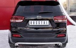 Защита заднего бампера (Ø42 мм волна, нержавейка) SLITKOFF KIA Sorento UM/Prime дорестайлинг (2014-2018)