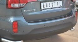 13 799 р. Защита заднего бампера (Ø63 мм уголки, нержавейка) SLITKOFF  KIA Sorento  XM (2012-2015) рестайлинг  с доставкой в г. Кемерово. Увеличить фотографию 2