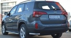 13 799 р. Защита заднего бампера (Ø63 мм уголки, нержавейка) SLITKOFF  KIA Sorento  XM (2012-2015) рестайлинг  с доставкой в г. Кемерово. Увеличить фотографию 4