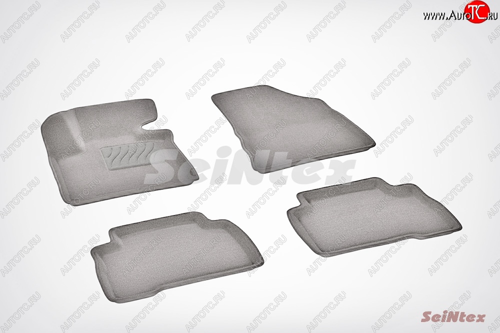 7 649 р. Износостойкие коврики в салон SeiNtex Premium 3D 4 шт. (ворсовые, серые)  KIA Sorento  XM (2012-2015) рестайлинг  с доставкой в г. Кемерово