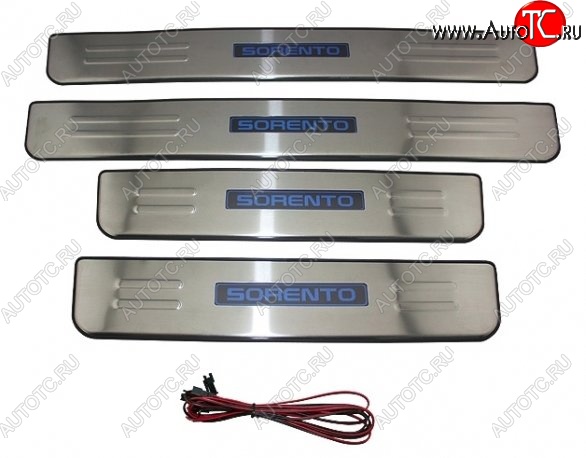 5 349 р. Накладки на порожки автомобиля СТ v2 KIA Sorento XM рестайлинг (2012-2015)  с доставкой в г. Кемерово