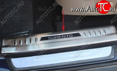11 449 р. Накладки на порожки автомобиля СТ KIA Sorento XM рестайлинг (2012-2015)  с доставкой в г. Кемерово