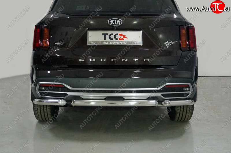 15 399 р. Защита заднего бампера (короткая) ТСС (нержавейка d 60,3 мм)  KIA Sorento  MQ4 (2020-2022)  с доставкой в г. Кемерово