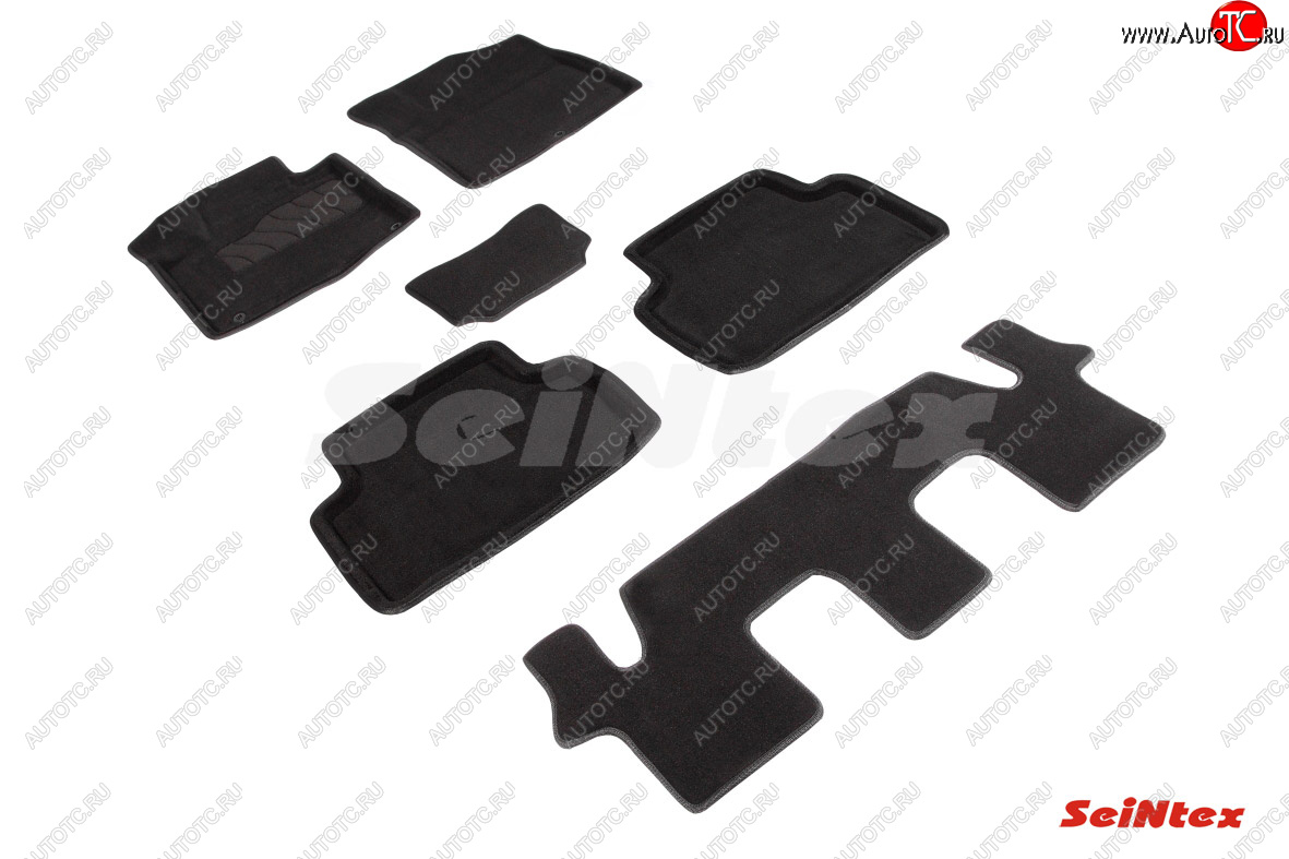5 699 р. Коврики в салон SEINTEX 3D ВОРС (комплект, 7 мест) KIA Sorento MQ4 (2020-2022) (Цвет: черный)  с доставкой в г. Кемерово