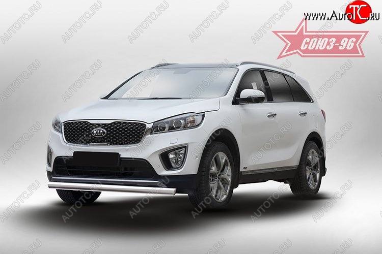 13 949 р. Защита переднего бампера из овальной трубы (d75х42) Souz-96 KIA Sorento UM/Prime дорестайлинг (2014-2018)  с доставкой в г. Кемерово