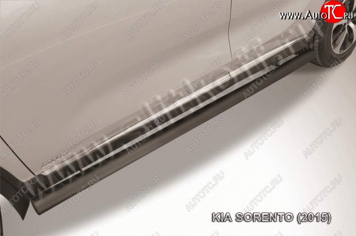 11 949 р. Защита порогов из труб d76 Slitkoff KIA Sorento UM/Prime дорестайлинг (2014-2018) (Цвет: серебристый)  с доставкой в г. Кемерово