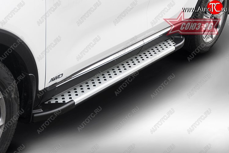 10 754 р. Пороги из алюминиевого профиля Souz-96 KIA Sorento UM/Prime рестайлинг (2018-2020)  с доставкой в г. Кемерово