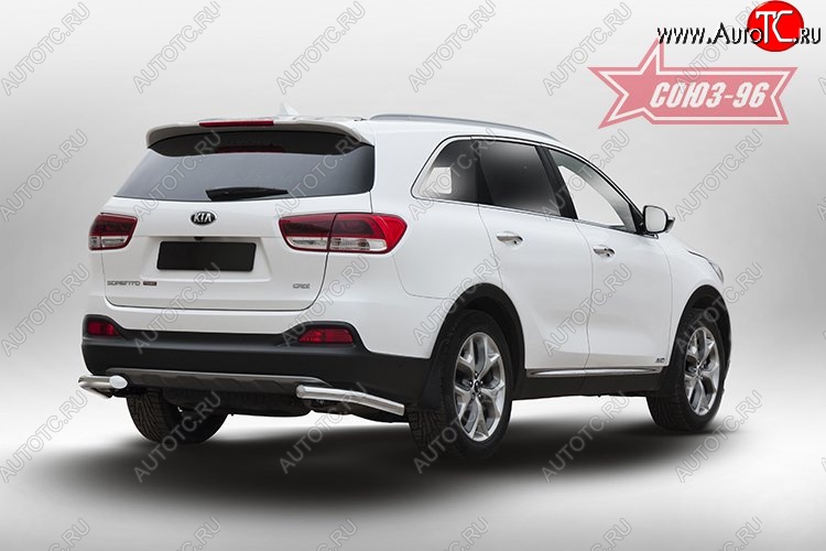 10 169 р. Защита заднего бампера из двух боковых уголков (d60) Souz-96 KIA Sorento UM/Prime дорестайлинг (2014-2018)  с доставкой в г. Кемерово