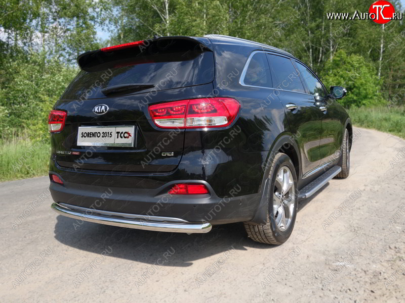 14 699 р. Защита заднего бампера ТСС (нержавейка d 60,3 мм)  KIA Sorento  UM/Prime (2014-2018) дорестайлинг  с доставкой в г. Кемерово