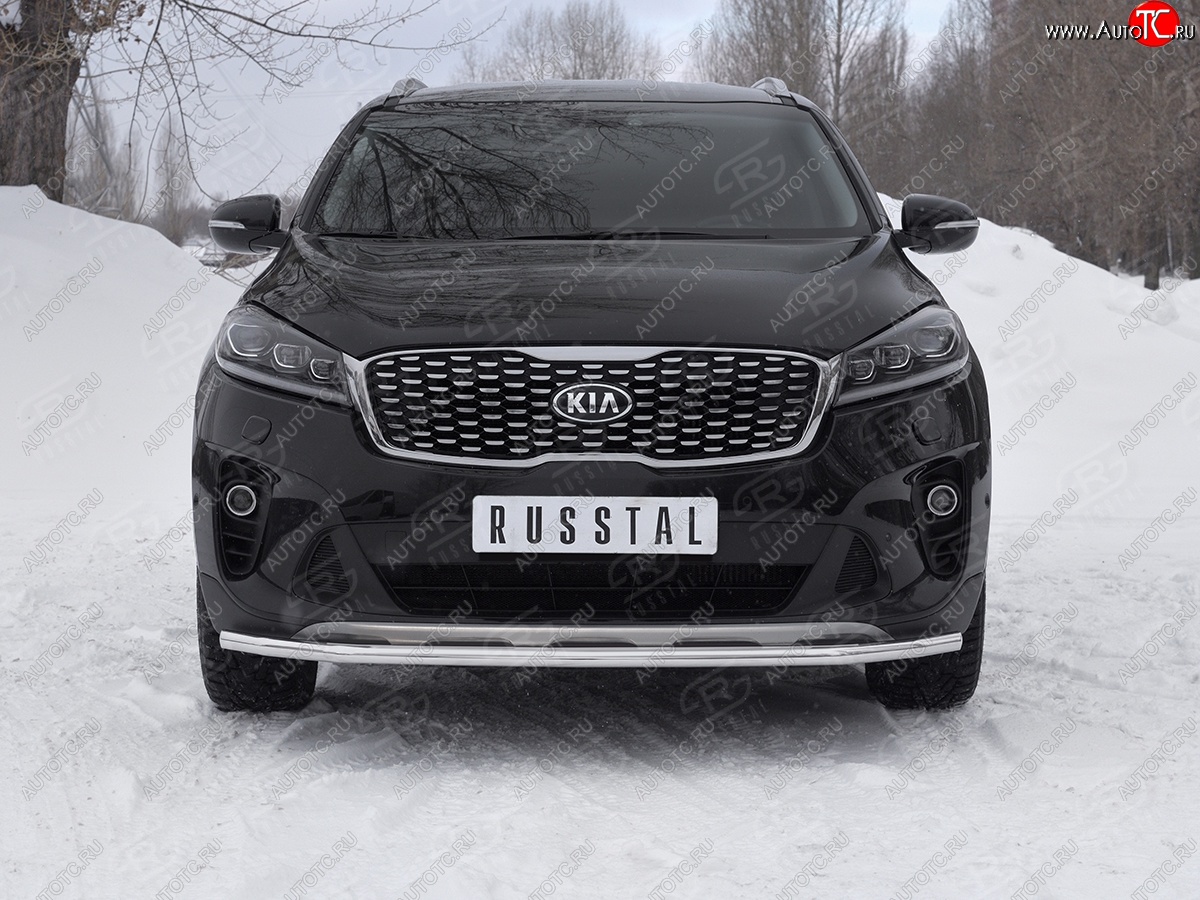16 599 р. Защита переднего бампера (Ø42 мм, нержавейка) SLITKOFF KIA Sorento UM/Prime рестайлинг (2018-2020)  с доставкой в г. Кемерово