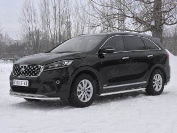 16 599 р. Защита переднего бампера (Ø42 мм, нержавейка) SLITKOFF KIA Sorento UM/Prime рестайлинг (2018-2020)  с доставкой в г. Кемерово. Увеличить фотографию 2