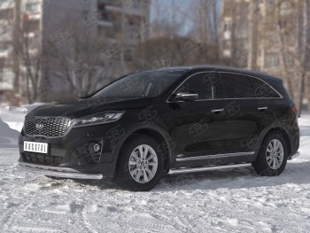 15 349 р. Защита переднего бампера (Ø63 мм, нержавейка) SLITKOFF KIA Sorento UM/Prime рестайлинг (2018-2020)  с доставкой в г. Кемерово. Увеличить фотографию 2