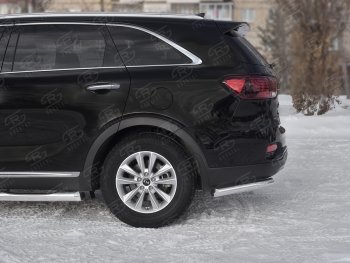 15 799 р. Защита заднего бампера (Ø63 мм уголки, нержавейка) SLITKOFF  KIA Sorento  UM/Prime (2018-2020) рестайлинг  с доставкой в г. Кемерово. Увеличить фотографию 3
