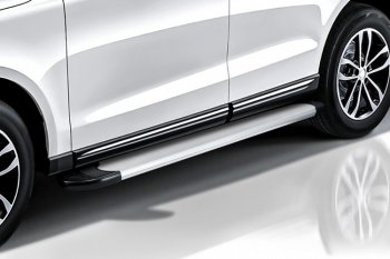 13 349 р. Пороги алюминиевые Slitkoff  KIA Sorento  UM/Prime (2018-2020) рестайлинг (Optima Silver)  с доставкой в г. Кемерово. Увеличить фотографию 4