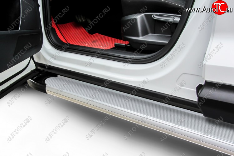 13 349 р. Пороги алюминиевые Slitkoff  KIA Sorento  UM/Prime (2018-2020) рестайлинг (Optima Silver)  с доставкой в г. Кемерово