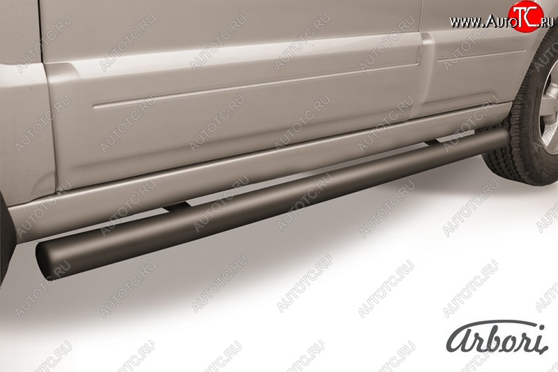 6 569 р. Защита штатных порогов Arbori (черная, d76 mm). KIA Sorento BL дорестайлинг (2002-2006)  с доставкой в г. Кемерово