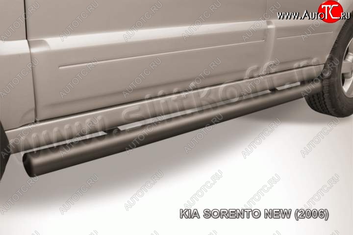 10 599 р. Защита порогов из труб d76 Slitkoff KIA Sorento BL дорестайлинг (2002-2006) (Цвет: серебристый)  с доставкой в г. Кемерово