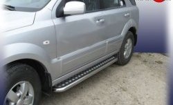 16 999 р. Широкая защита порогов с трубой диаметром 57 мм Slitkoff KIA Sorento BL дорестайлинг (2002-2006)  с доставкой в г. Кемерово. Увеличить фотографию 1