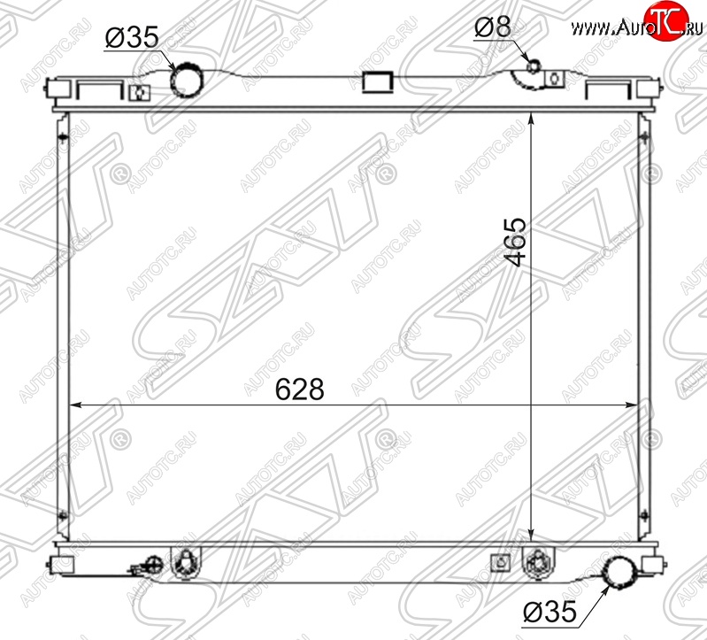 6 699 р. Радиатор двигателя SAT (трубчатый, 2.5D/2.4G, АКПП) KIA Sorento BL дорестайлинг (2002-2006)  с доставкой в г. Кемерово