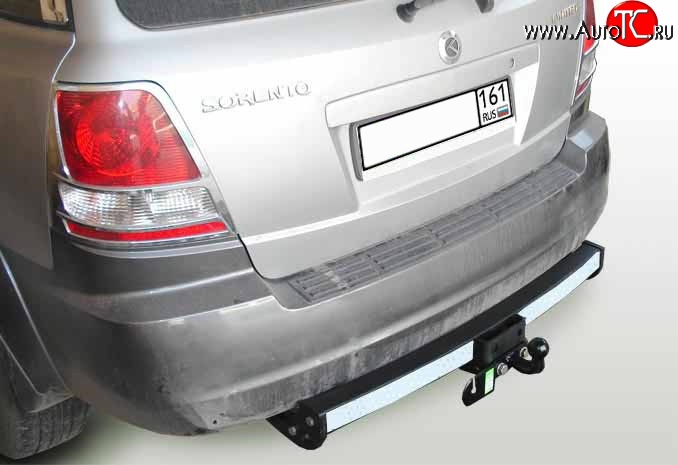 9 199 р. Фаркоп Лидер Плюс (с нержавеющей пластиной) KIA Sorento BL дорестайлинг (2002-2006) (Без электропакета)  с доставкой в г. Кемерово