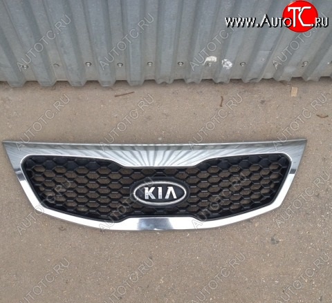 4 149 р. Решетка радиатора SPARD (с хромом) KIA Sorento XM дорестайлинг (2009-2012) (Неокрашенная)  с доставкой в г. Кемерово
