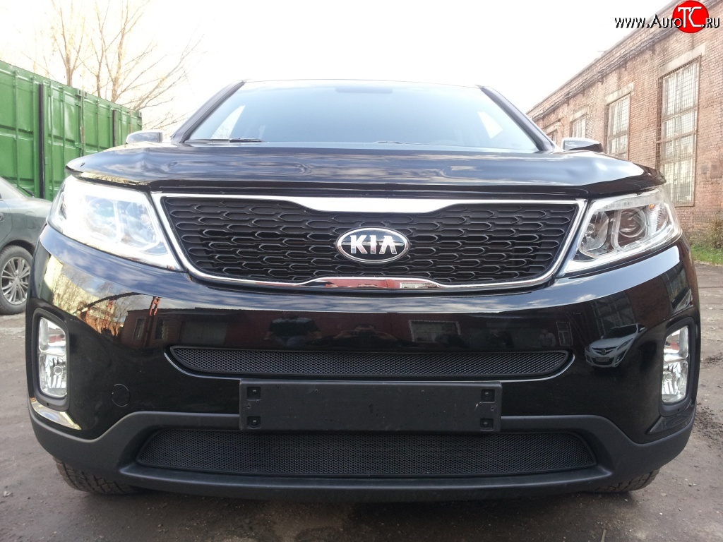 1 469 р. Сетка верхнего воздухозаборника переднего бампера Russtal  KIA Sorento  XM (2012-2015) рестайлинг  с доставкой в г. Кемерово