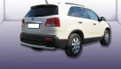 12 799 р. Двойная защита заднего бампера (d57 и 42 мм) Slitkoff  KIA Sorento  XM (2009-2012) дорестайлинг (нержавейка полированная)  с доставкой в г. Кемерово. Увеличить фотографию 1