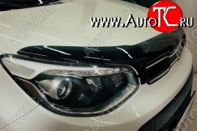 3 499 р. Дефлектор капота SIM KIA Soul PS дорестайлинг (2014-2016)  с доставкой в г. Кемерово