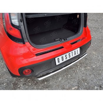 1 389 р. Накладка на задний бампер Russtal (лист) KIA Soul PS дорестайлинг (2014-2016)  с доставкой в г. Кемерово. Увеличить фотографию 2