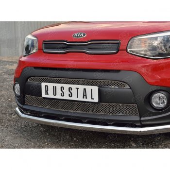 5 999 р. Решетка радиатора Russtal лист KIA Soul PS дорестайлинг (2014-2016) (Неокрашенная)  с доставкой в г. Кемерово. Увеличить фотографию 3