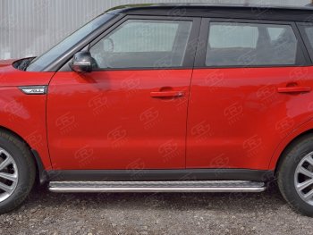 22 999 р. Широкая защита порогов с трубой диаметром 42 мм SLITKOFF v2  KIA Soul  PS (2014-2016) дорестайлинг  с доставкой в г. Кемерово. Увеличить фотографию 2