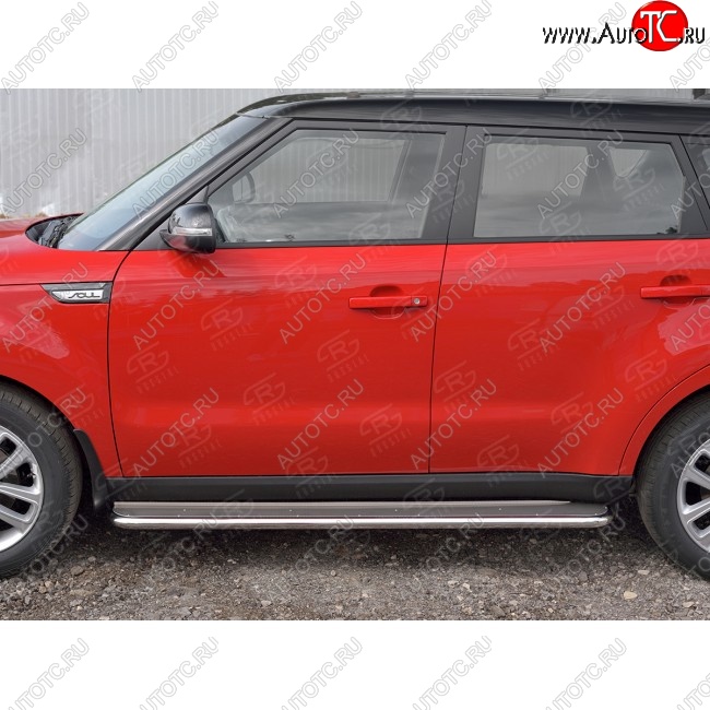 35 549 р. Широкая защита порогов с трубой диаметром 42 мм SLITKOFF v3 KIA Soul PS дорестайлинг (2014-2016)  с доставкой в г. Кемерово