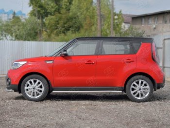 19 999 р. Защита порогов из круглой трубы диаметром 63 мм SLITKOFF v3 KIA Soul PS дорестайлинг (2014-2016)  с доставкой в г. Кемерово. Увеличить фотографию 3