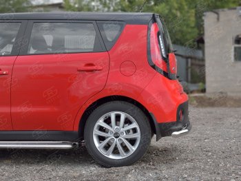 15 249 р. Одинарная защита заднего бампера из трубы диаметром 63 мм SLITKOFF  KIA Soul  PS (2014-2016) дорестайлинг  с доставкой в г. Кемерово. Увеличить фотографию 3