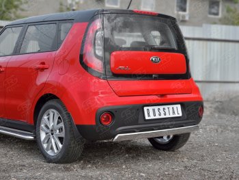 12 999 р. Защита заднего бампера (Ø75x42 мм, нержавейка) Russtal KIA Soul PS дорестайлинг (2014-2016)  с доставкой в г. Кемерово. Увеличить фотографию 2